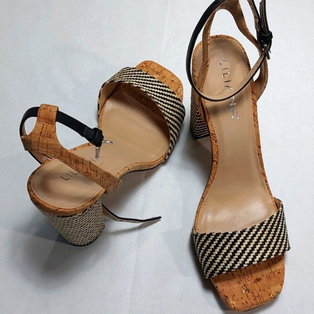 LILIANA High Heel Sandals woven Sandals Size 10